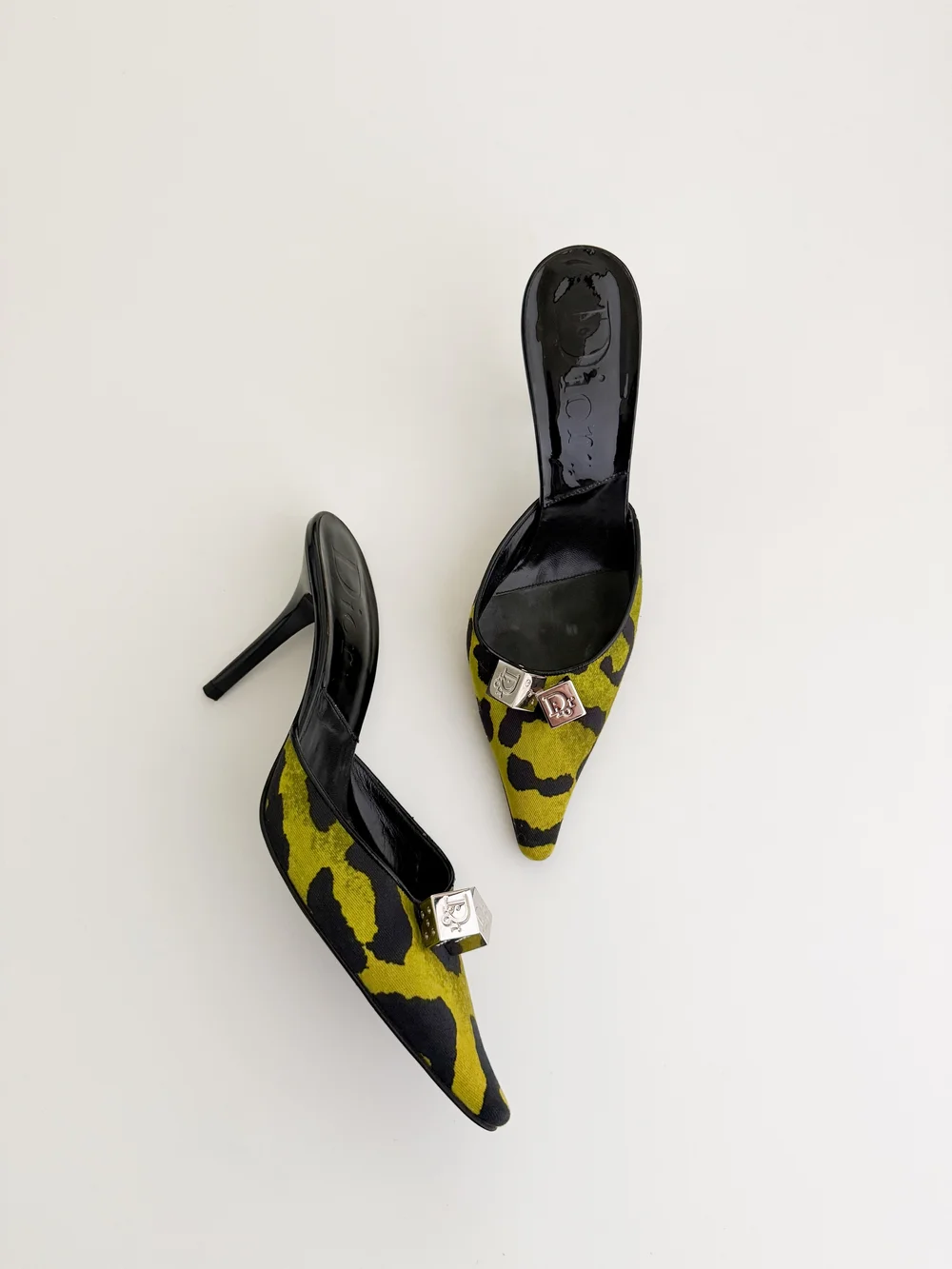 Christian Dior ガリアーノ期 レオパード ミュール ハイヒール Christian Dior by John Galliano F/W 2004 Gambler Dice Green